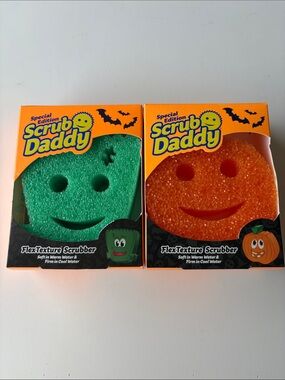 Scrub Daddy FlexTexture Scrubber - Green & Orange (Special Edition) Halloween